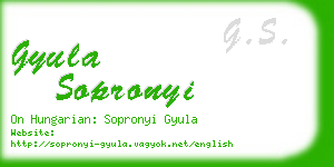 gyula sopronyi business card